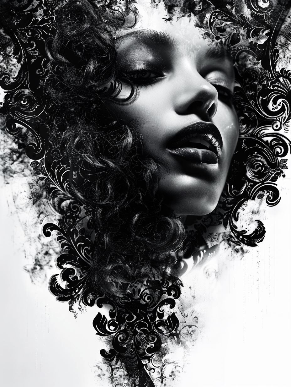 Ethereal Shadows of Floral Noir - Image 2