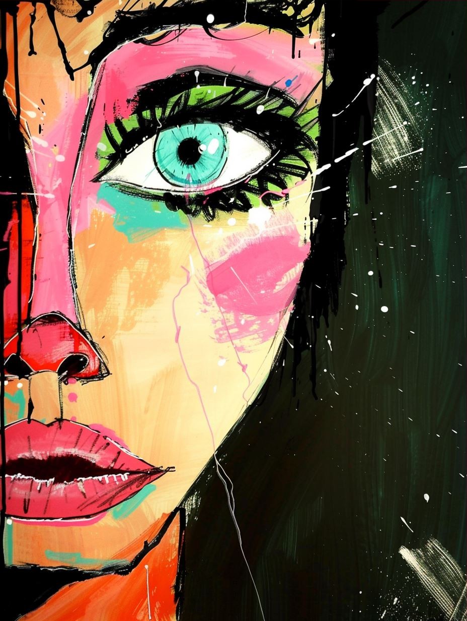 Neon Punk Digital Portrait - Image 3