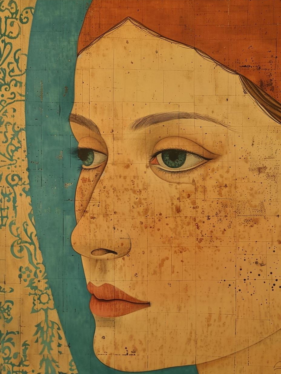 Ancient Mughal Portrait Detail - Image 4