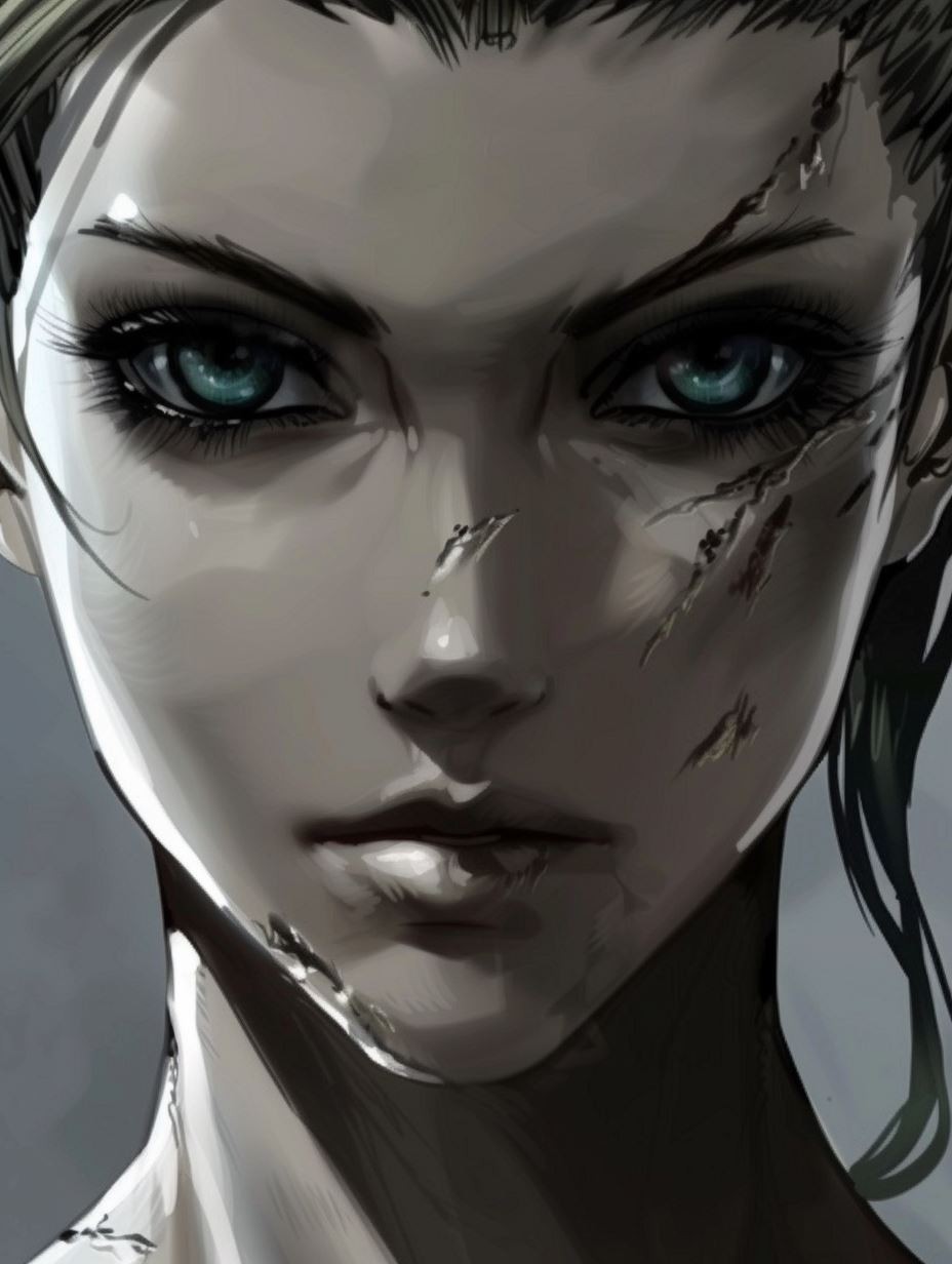 Fractured Porcelain Cybernetic Gaze - Image 1