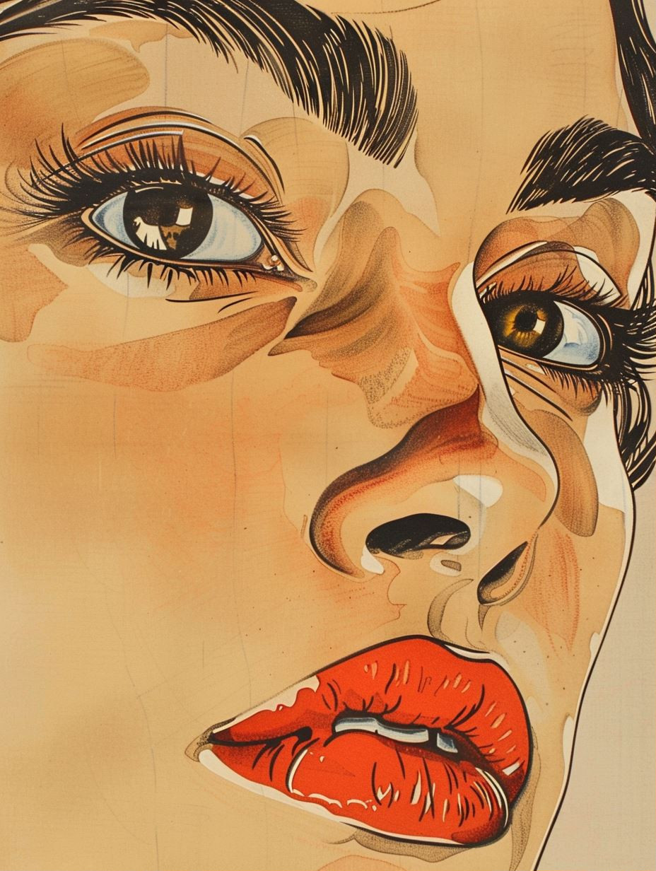 Vintage Comic Portrait Study - Image 1