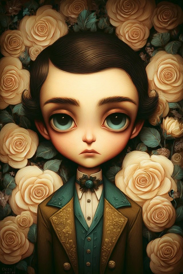 Floral Melancholy Portrait - Image 1