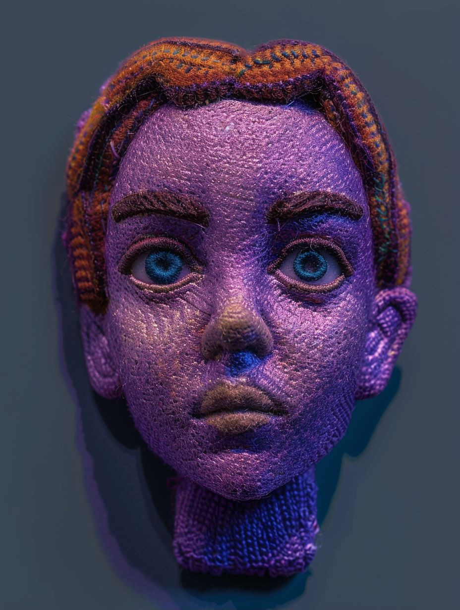 Violet Textile Portrait Study