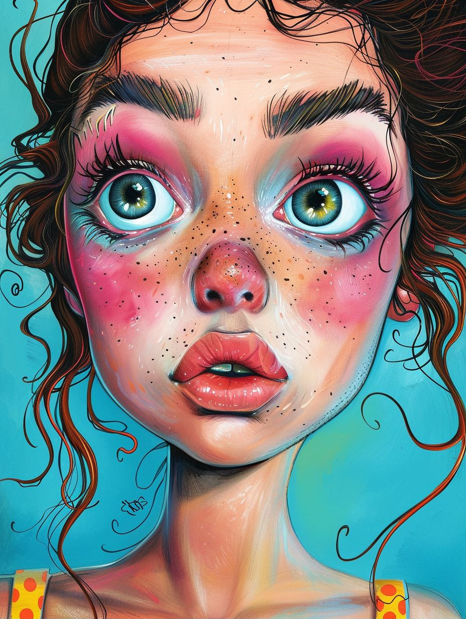 Whimsical Gaze of Pastel Dreams - Image 1