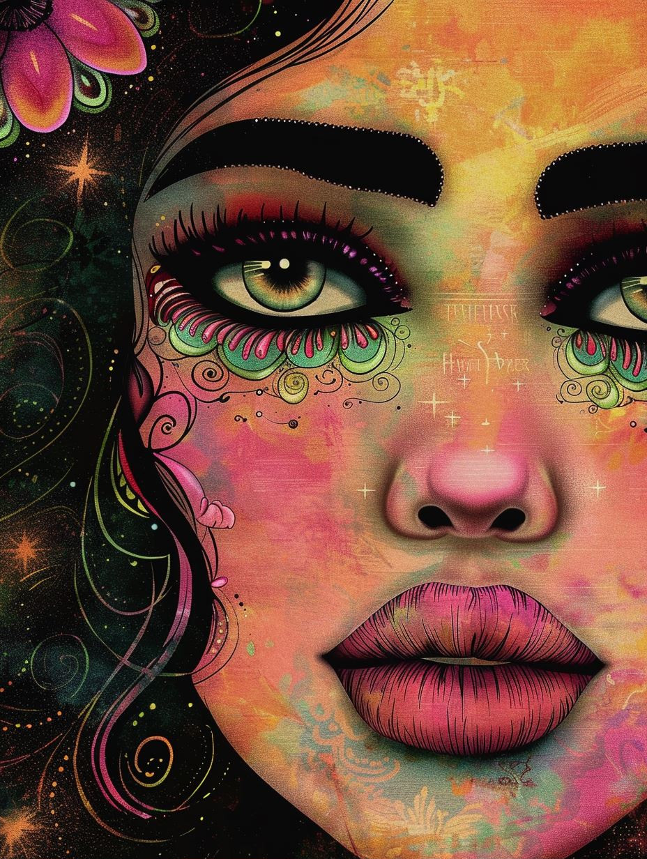 Floral Melancholy in Cosmic Night - Image 2