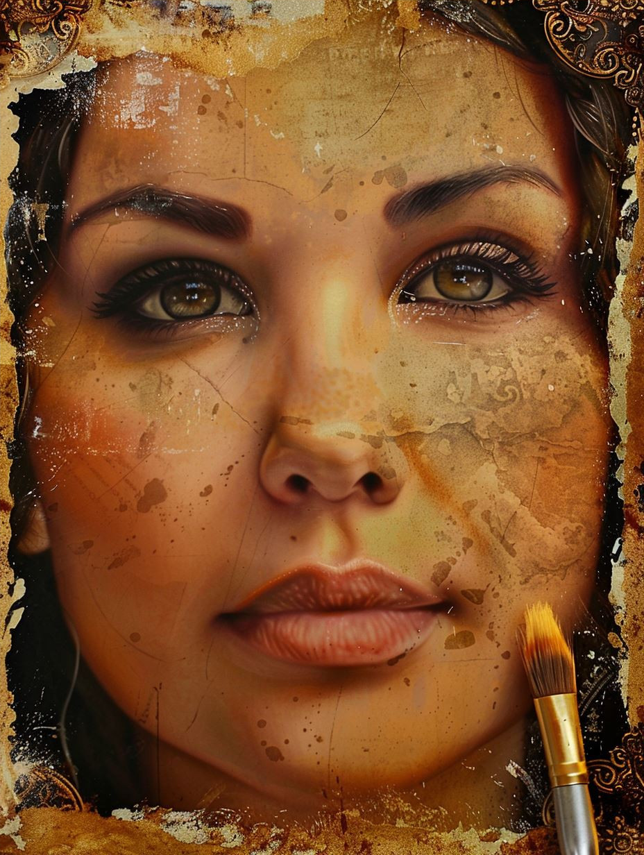 Fractured Gilded Portrait Study - Image 4