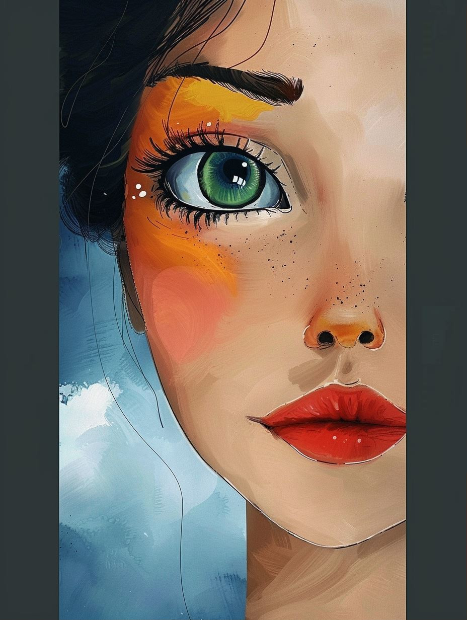 Ethereal Gazes: A Digital Portrait Study - Image 1