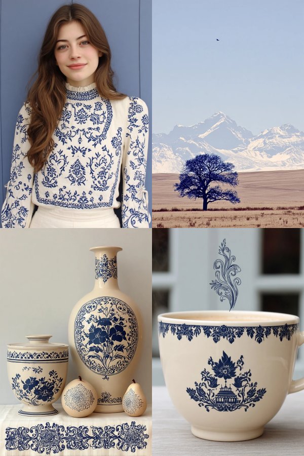 Azure Floral Elegance