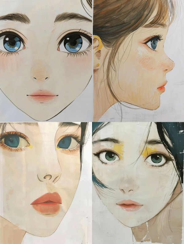 Ethereal Gaze: Anime Portrait Studies