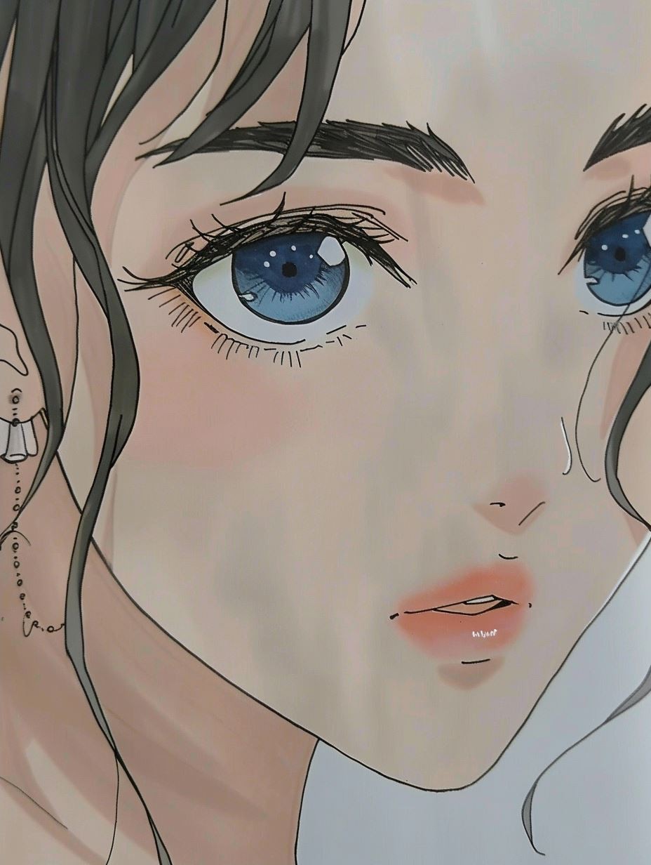 Minimalist Manga Line Art Portrait - Image 2