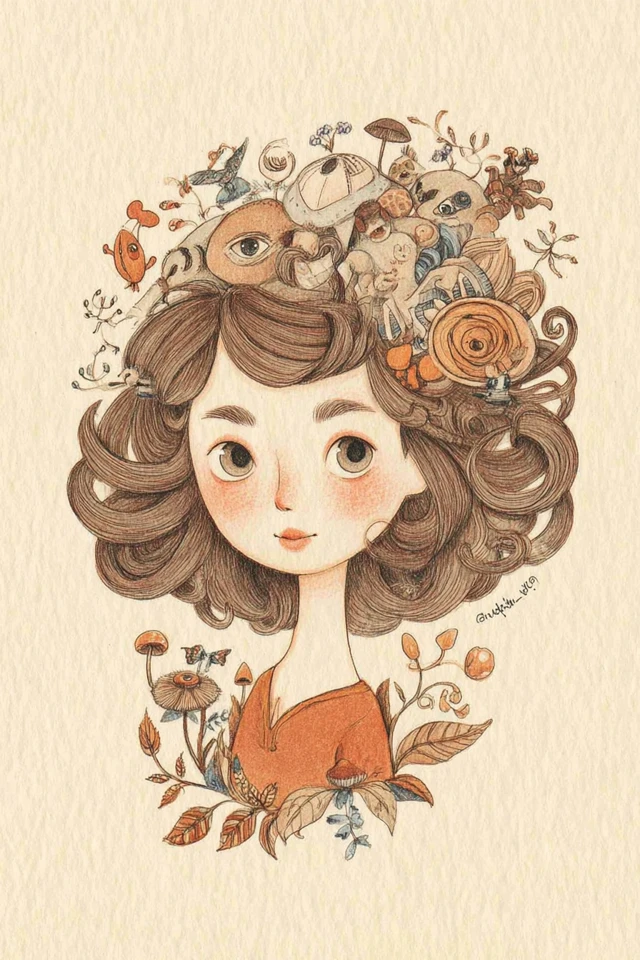 Whimsical Dreamscape Portrait - Image 1