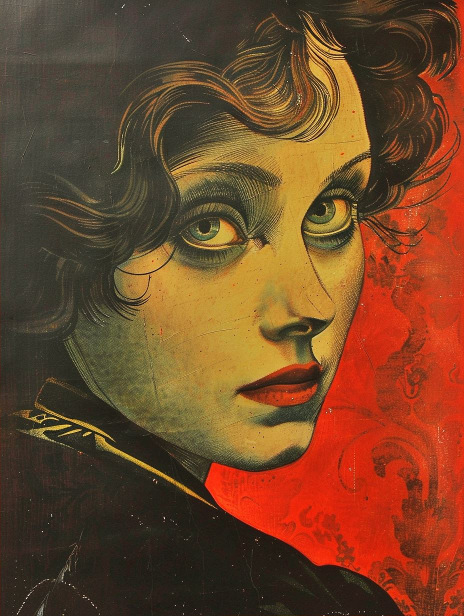 Vintage Noir Pulp Portrait - Image 2