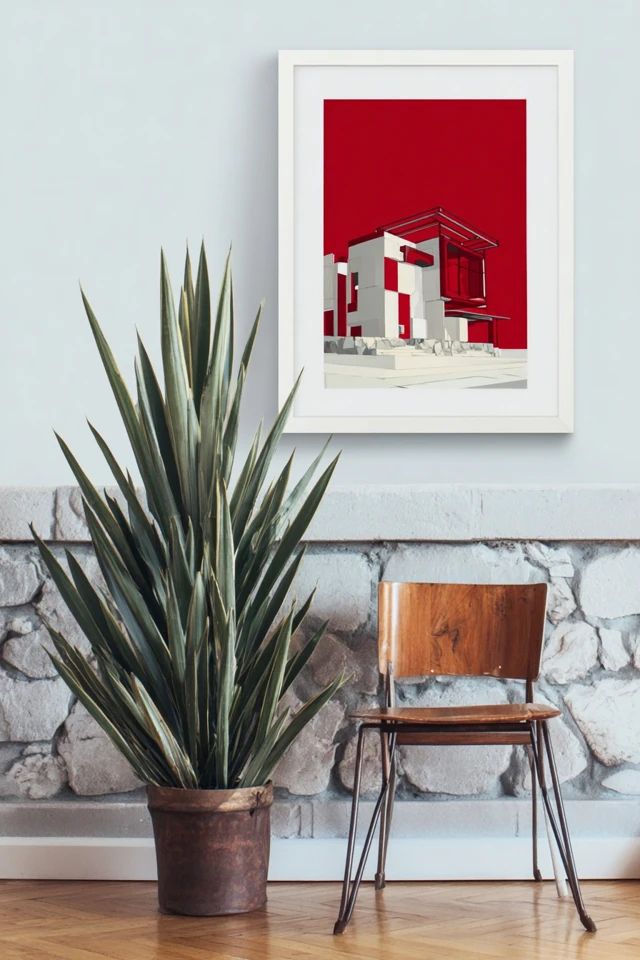 Crimson Geometric Portrait - Image 6