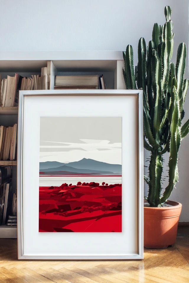 Crimson Geometric Portrait - Image 2