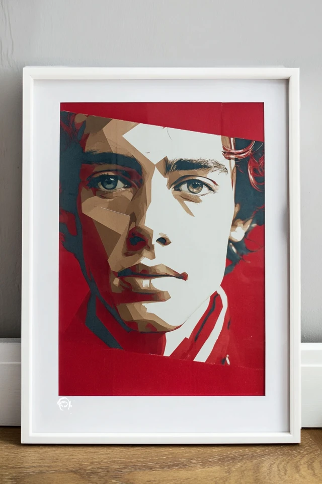 Crimson Geometric Portrait - Image 1