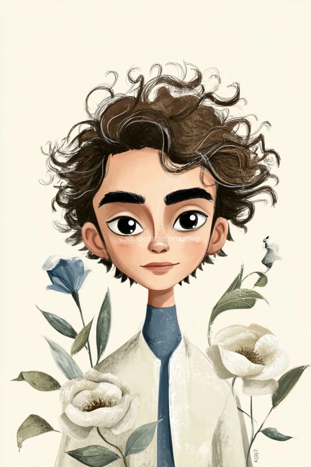 Whimsical Floral Portrait - Image 1