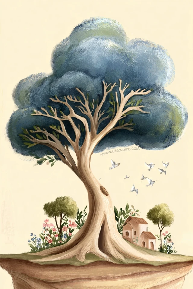 Whimsical Floral Portrait - Image 5