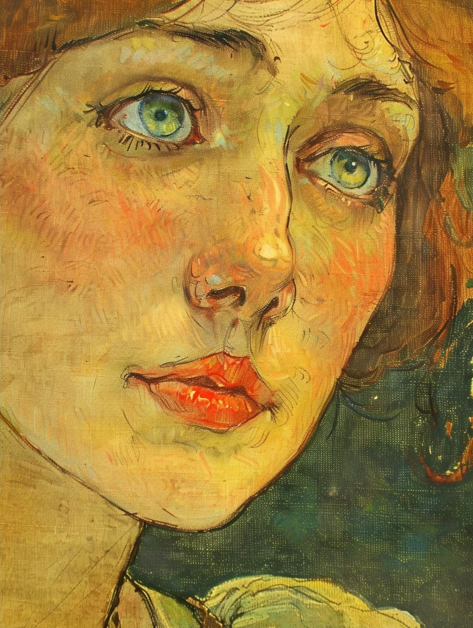 Ethereal Gaze in Oil Texture - Image 2