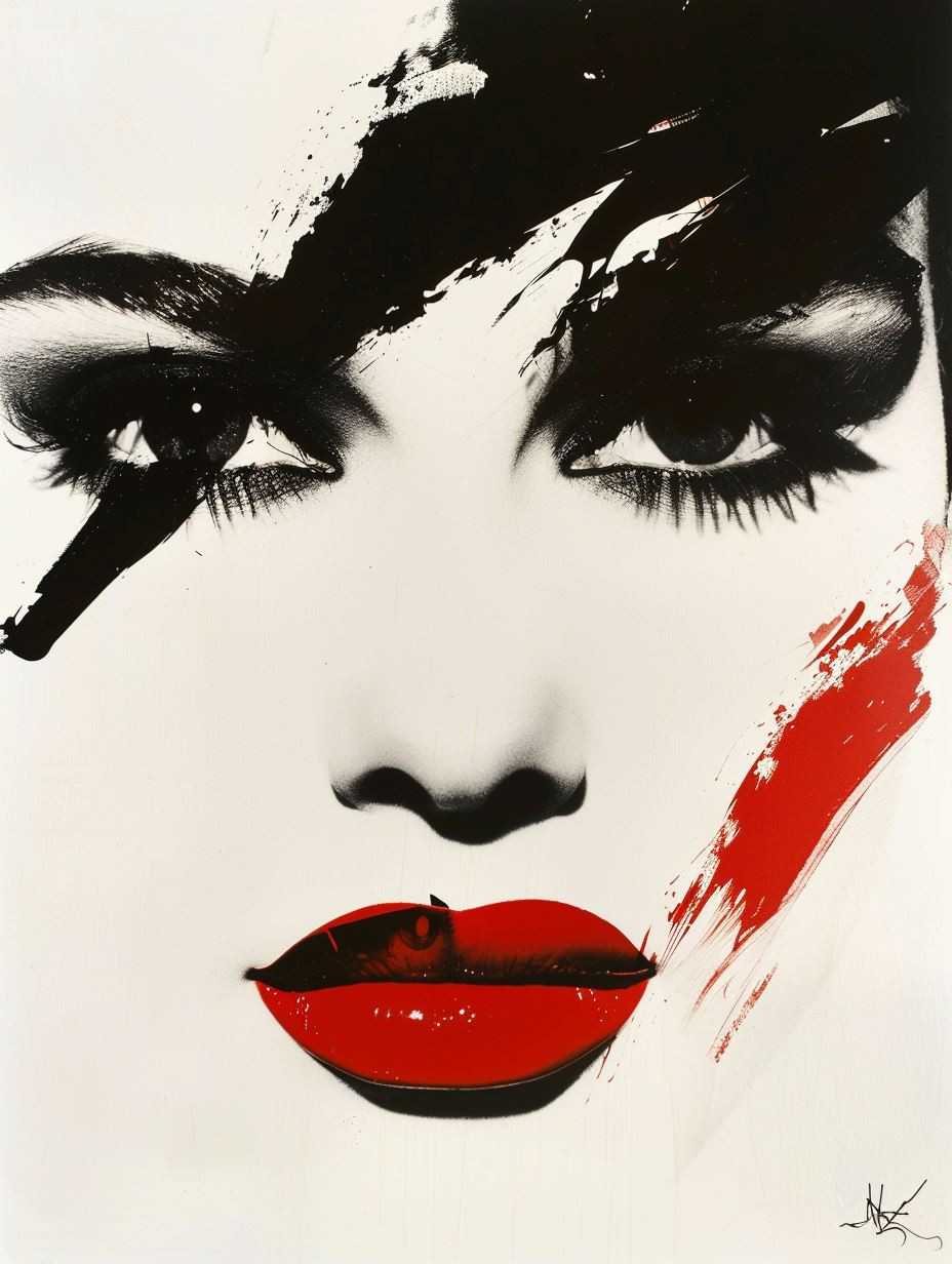 Crimson Gaze Modern Art Portraits - Image 4