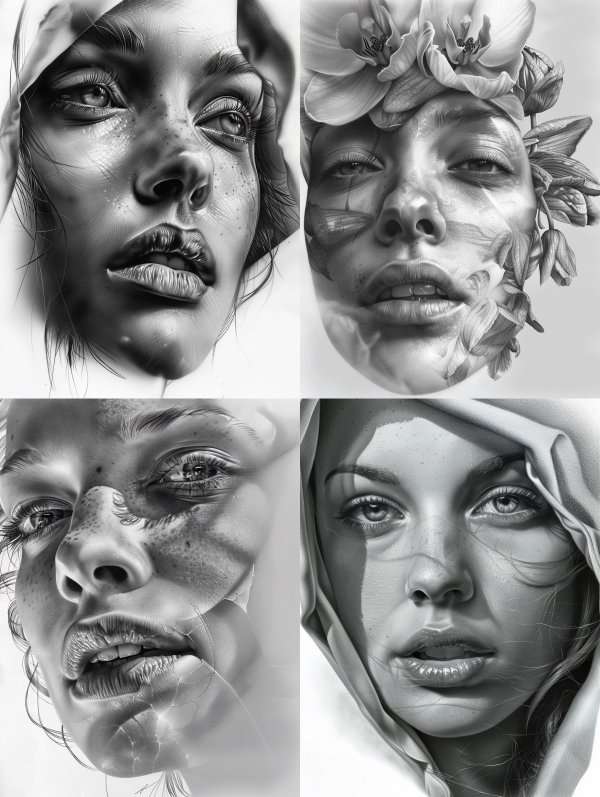 Hyper-Realistic Monochrome Portrait Study