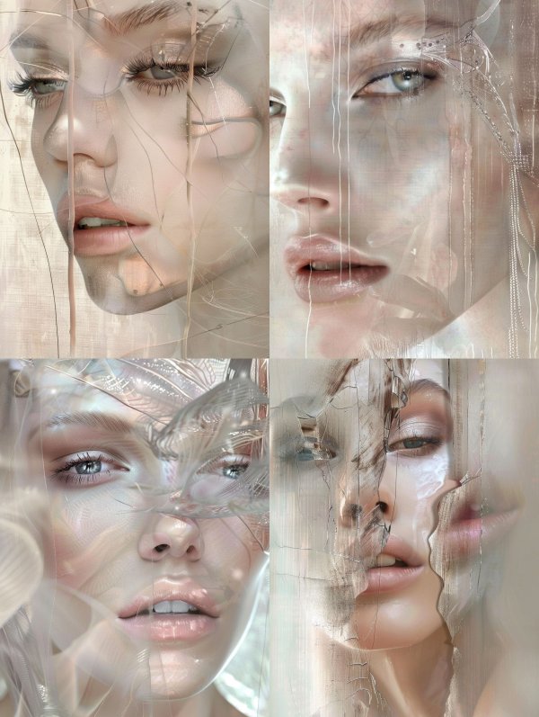 Fractured Ethereal Glass Portrait