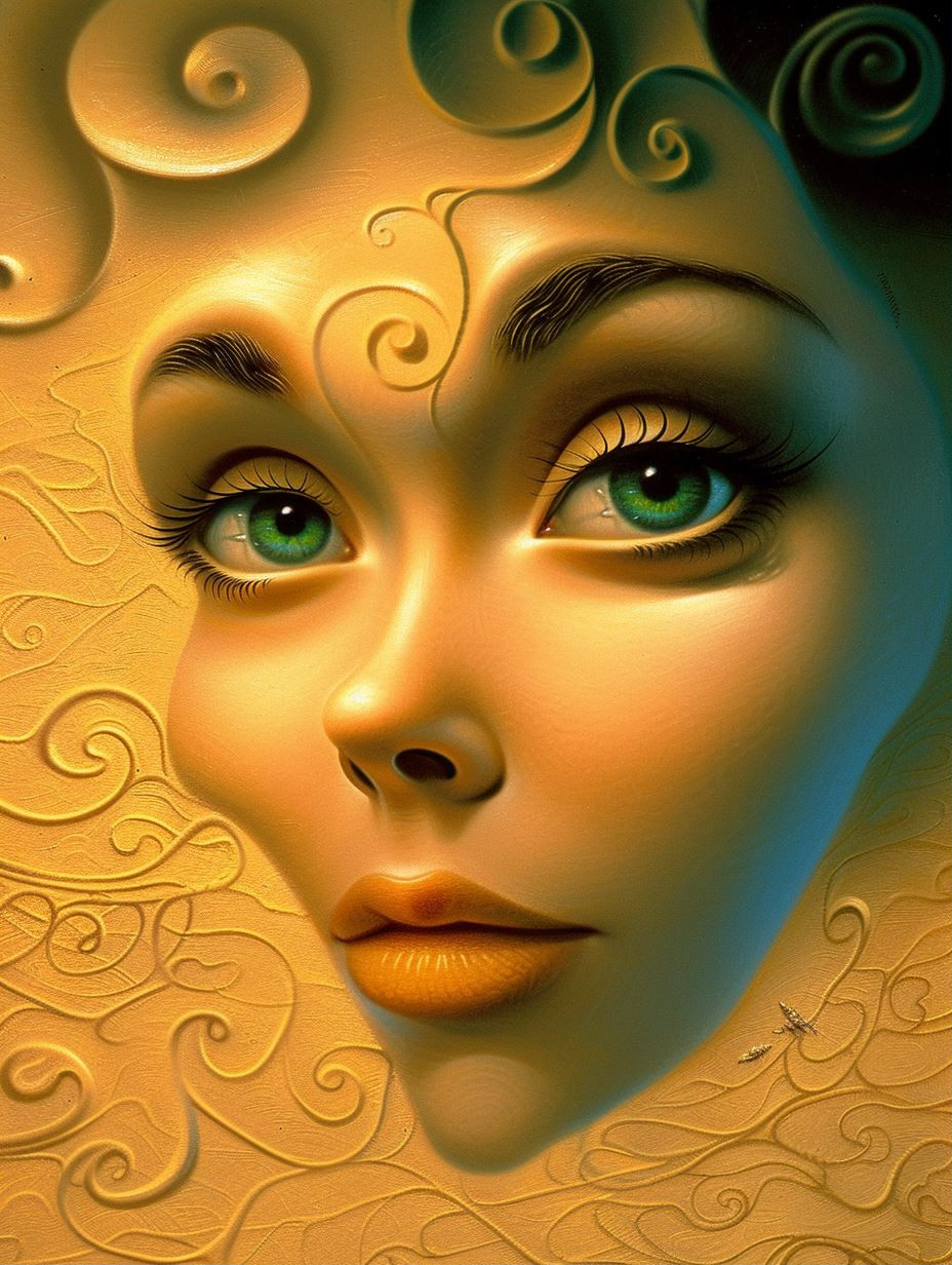 Ethereal Golden Surrealist Portraits - Image 1