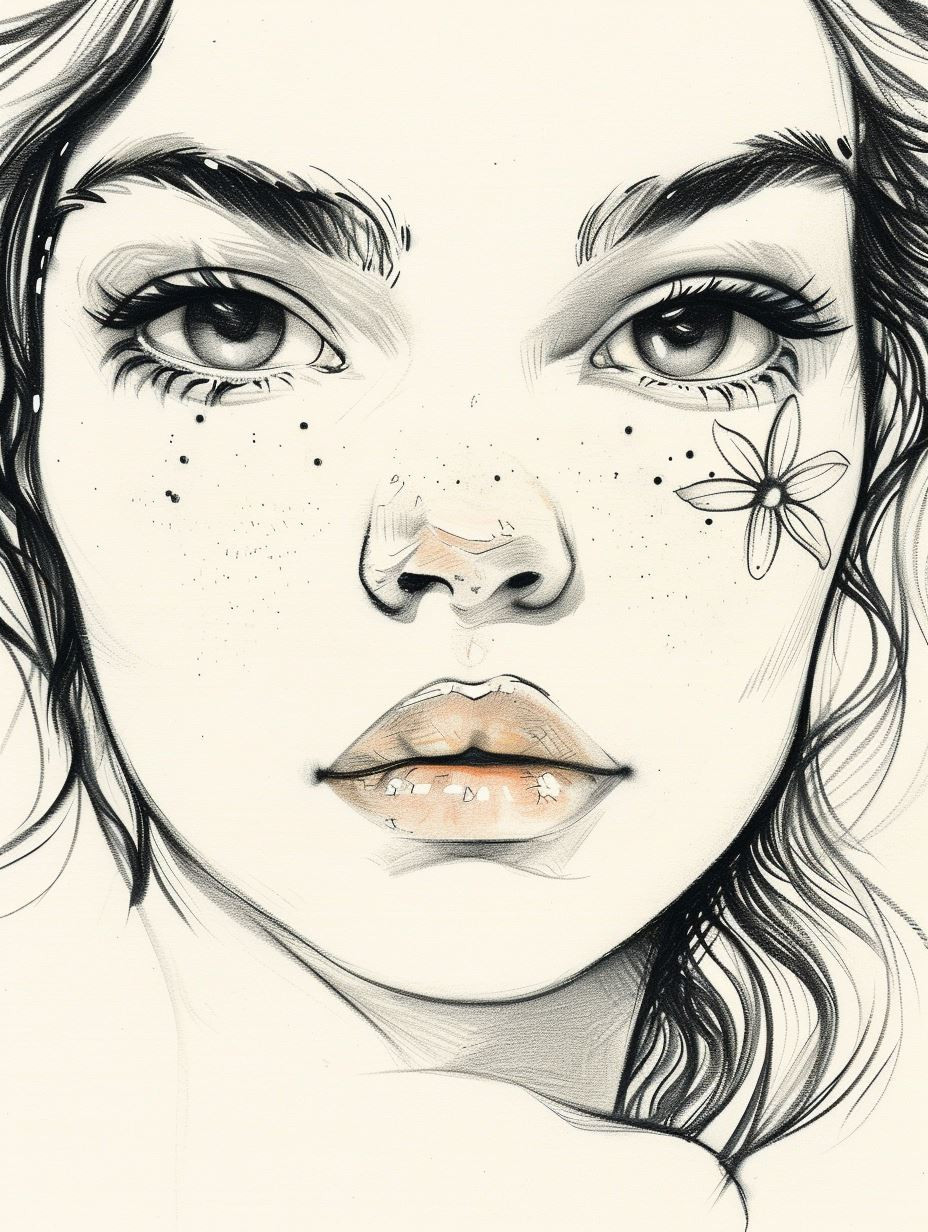 Ethereal Gaze: Charcoal Portrait Studies - Image 4