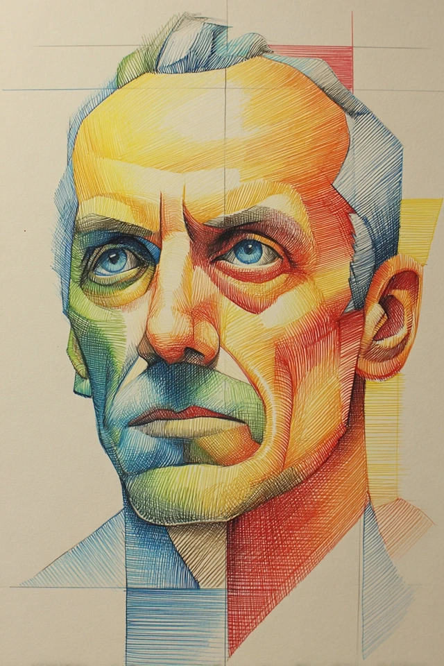 Prismatic Linear Portrait - Image 1