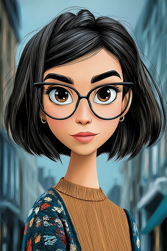 Urban Chic Stylized Portrait - Image 1