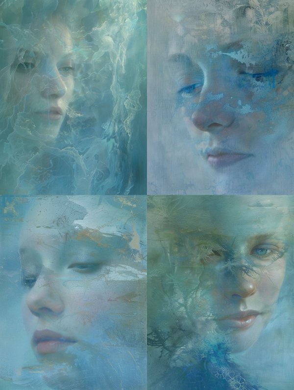 Ethereal Faces in Frozen Mist