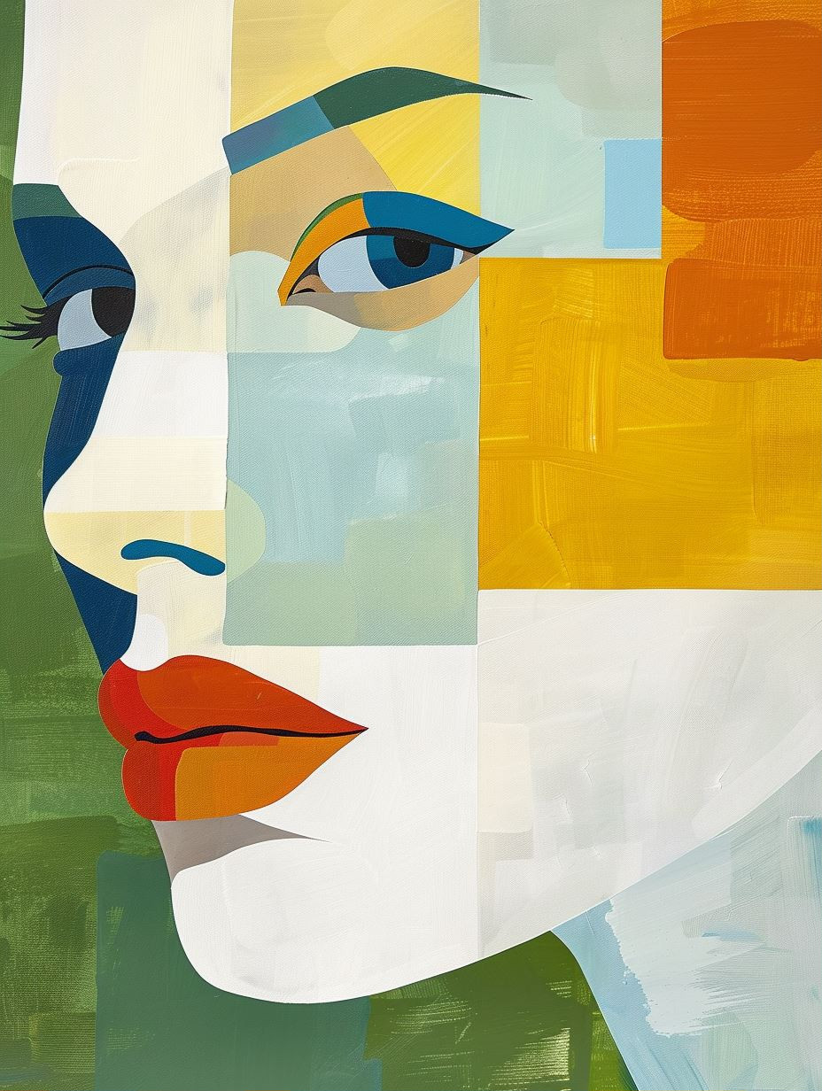 Fragmented Portraits in Geometric Color - Image 1