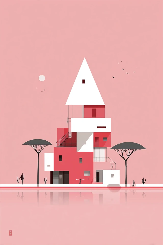 Geometric Crimson Elegance - Image 6
