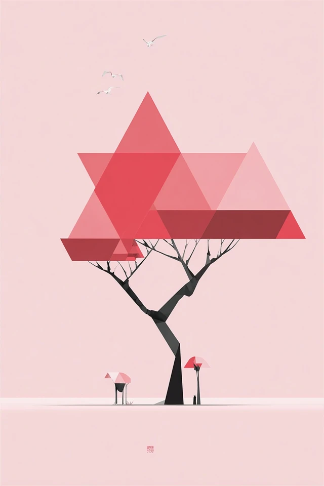 Geometric Crimson Elegance - Image 5