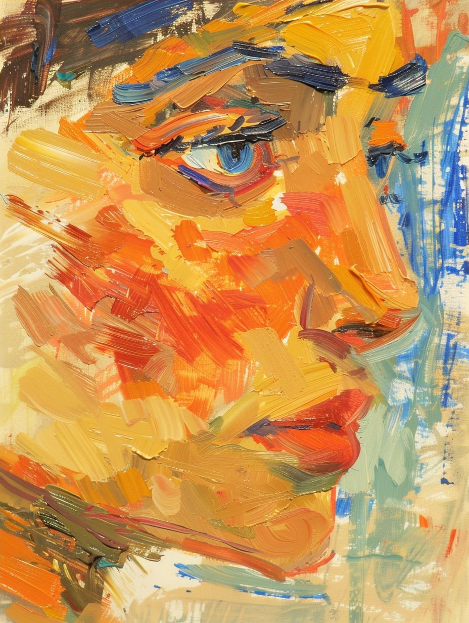 Vibrant Impasto Portrait Studies - Image 4