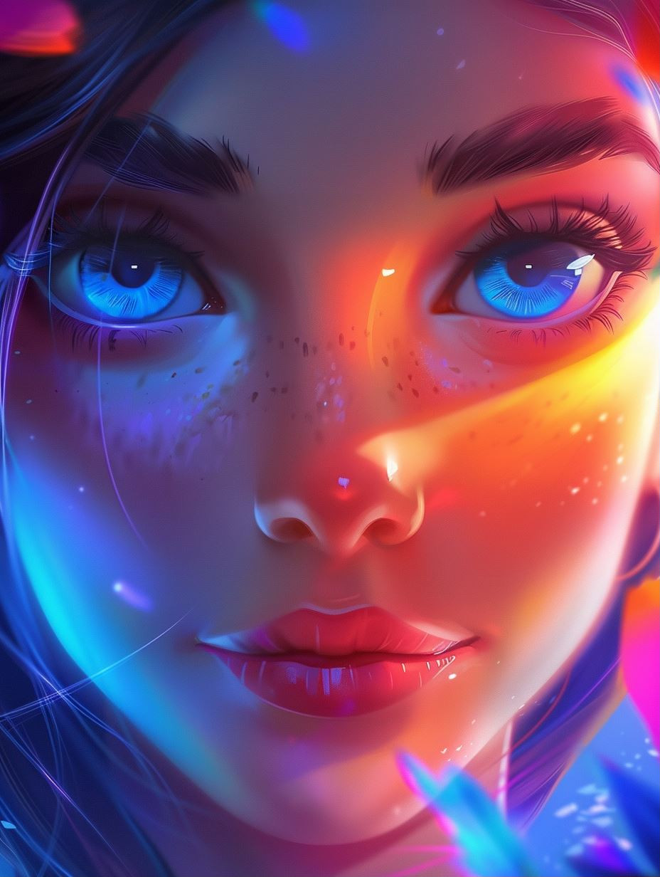 Neon Dreams: A Prism of Portraits - Image 1