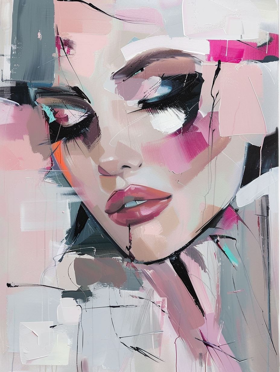 Abstract Pastel Portrait Study