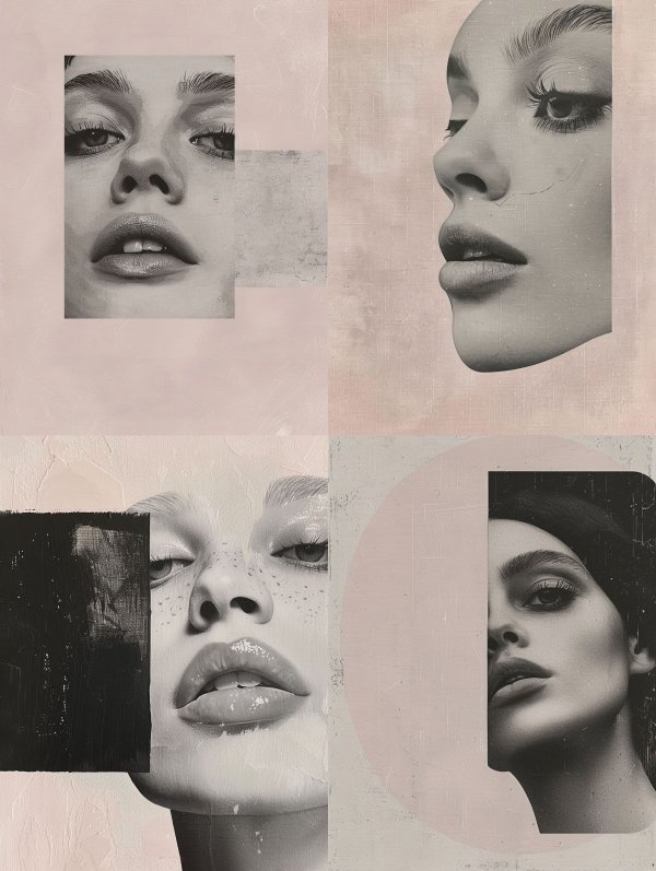 Fragmented Ethereal Portrait Collage