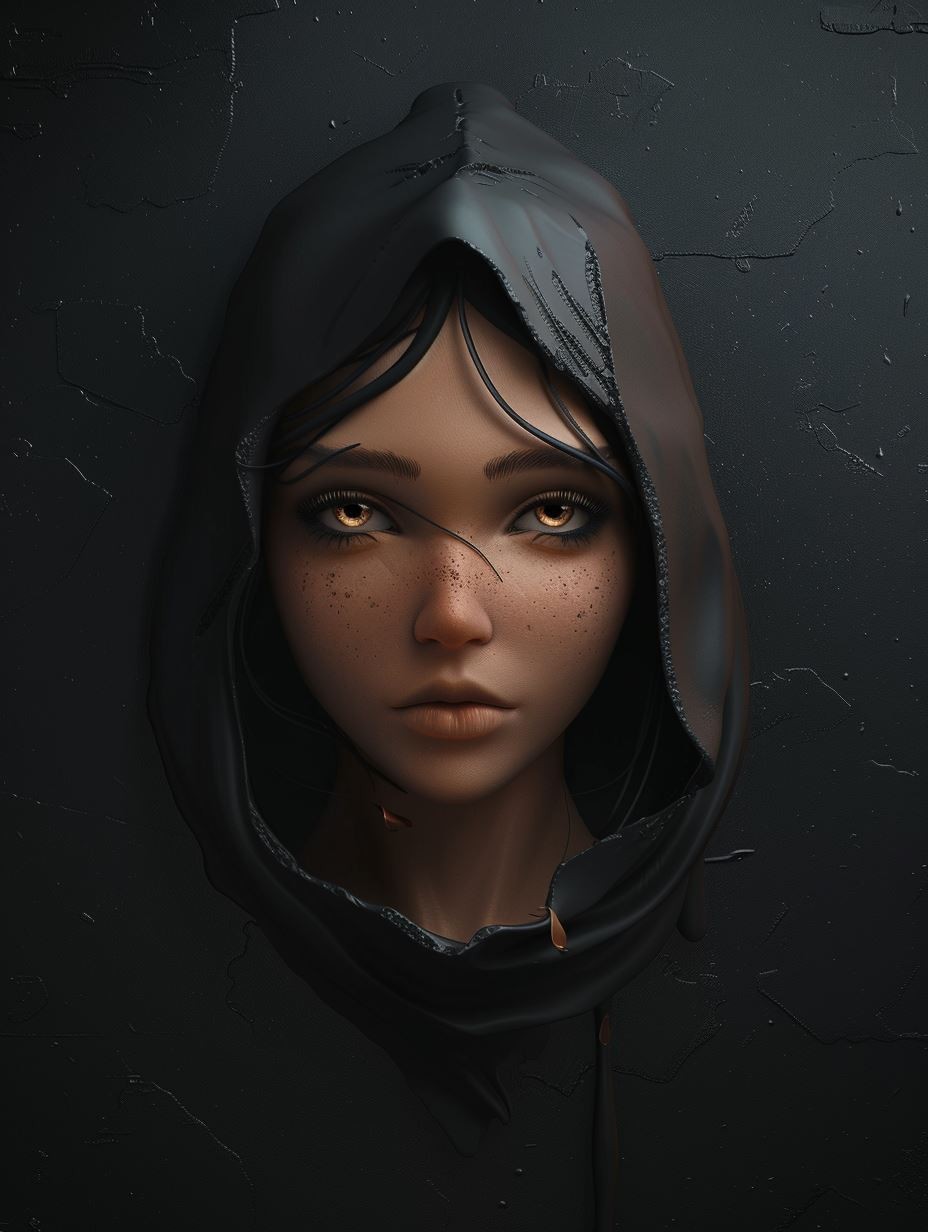 Serene Gaze in Earthy Tones - Image 3