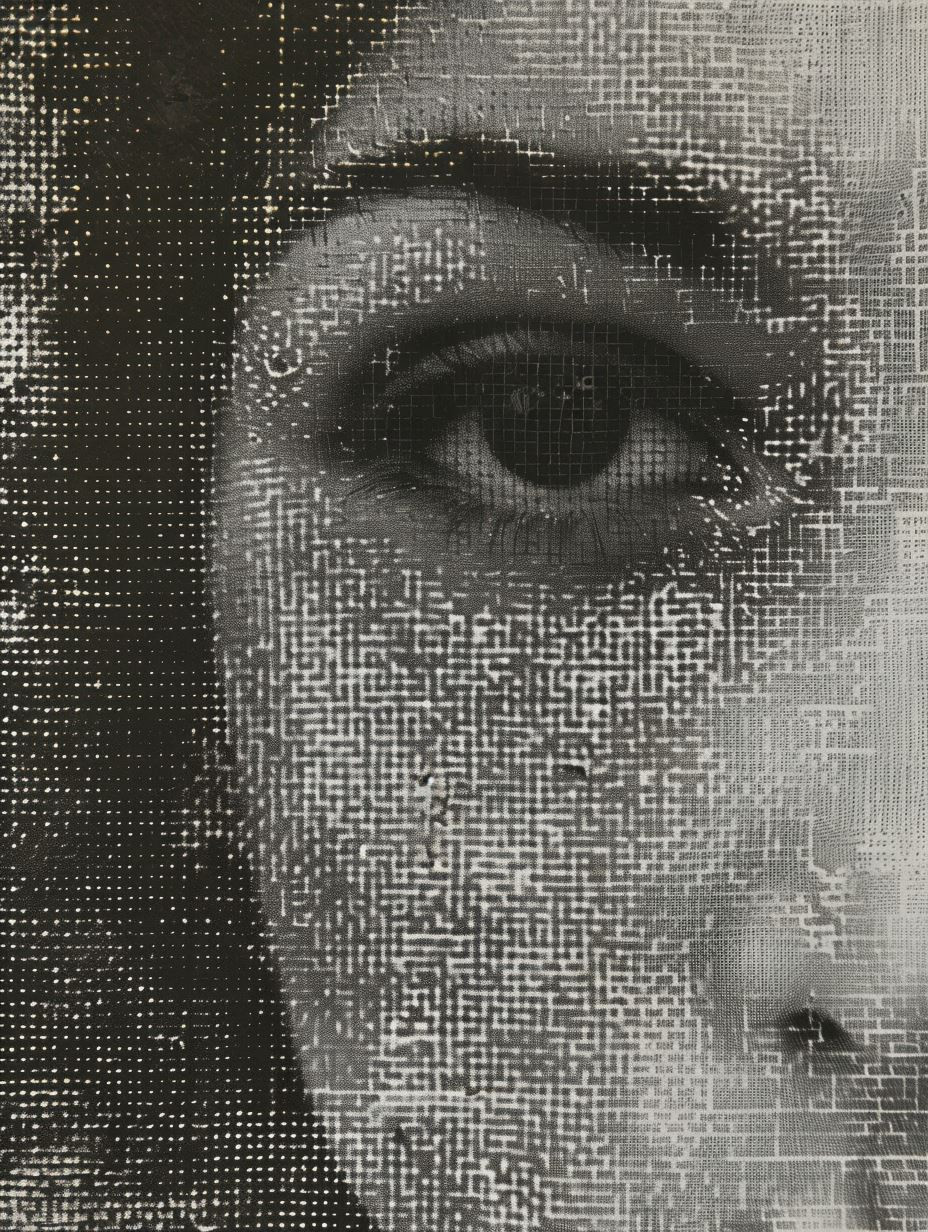 Fragmented Gaze in Monochrome - Image 3