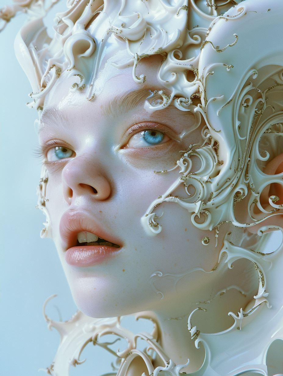 Gilded Porcelain Ethereal Visage - Image 2