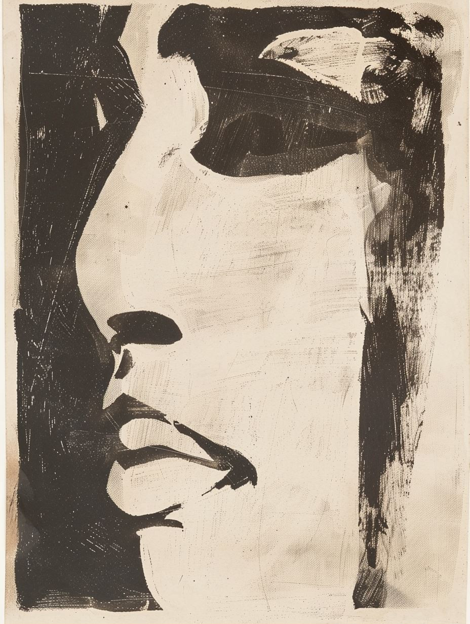 Fragmented Portraits in Ink Wash - Image 1