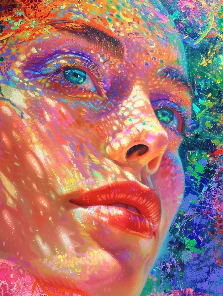Prismatic Floral Fusion Portrait - Image 4