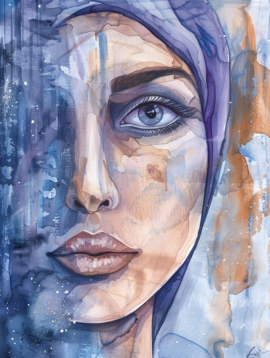 Azure Visions: Four Faces of Blue - Image 4