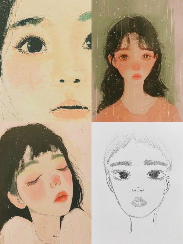 Soft Pastel Anime Portraiture