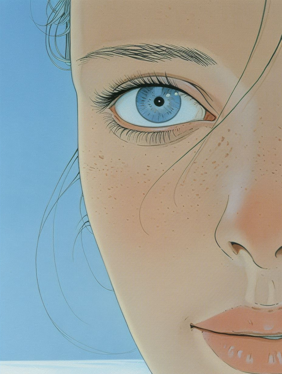 Vintage Comic Portrait with Freckles - Image 2
