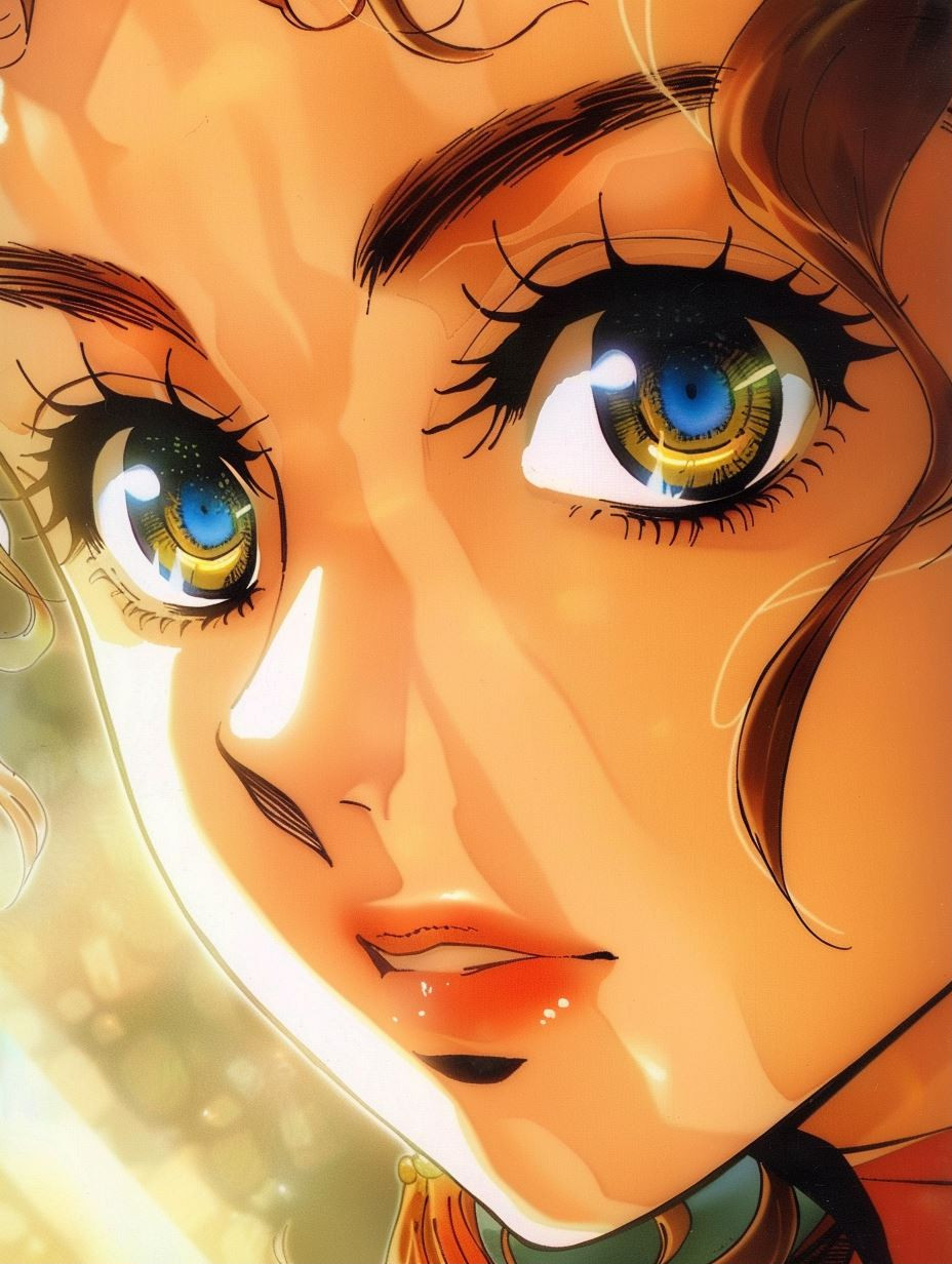 Ethereal Gazes: A Study in Anime Beauty - Image 1