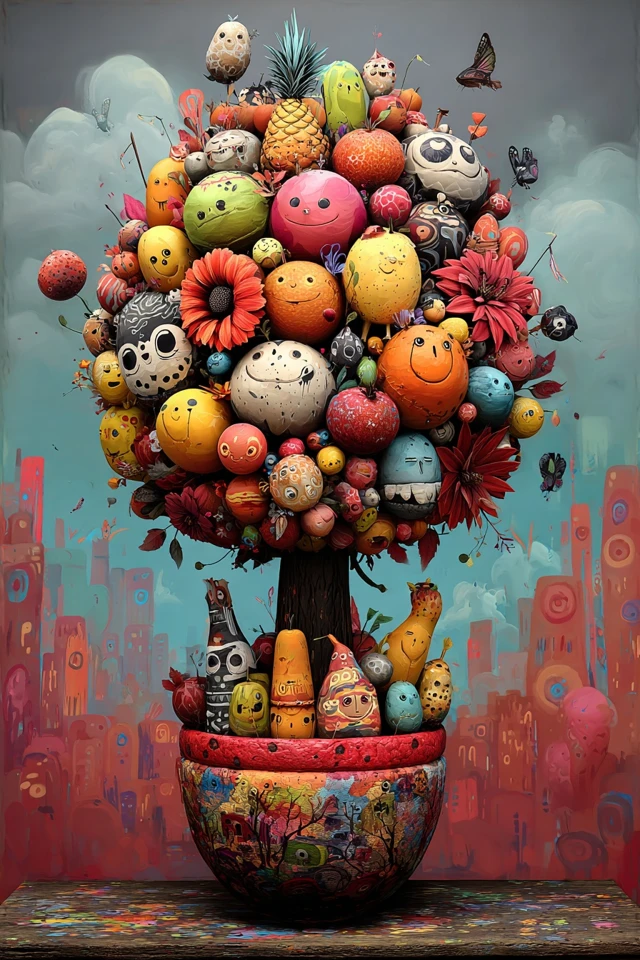 Whimsical Crowd Portrait - Image 3