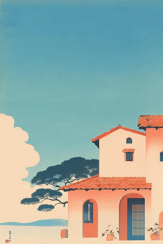 Serene Pastel Silhouette - Image 6