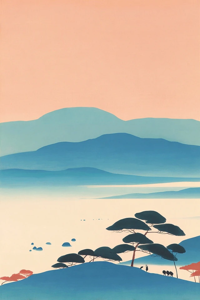 Serene Pastel Silhouette - Image 2