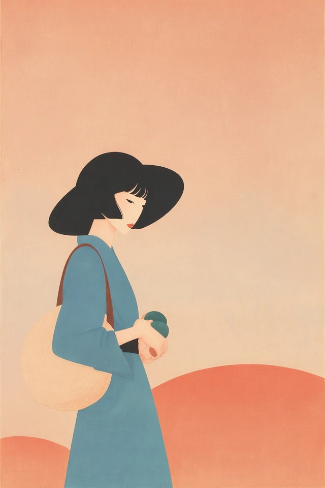 Serene Pastel Silhouette - Image 1